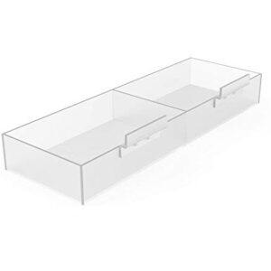 FixtureDisplays® Clear Acrylic Bin Transparent Plexiglass Organizer Tray Slatwall Basket 16.5W X 5.5D X 2.5"H Double Slot Plexiglass Holder Removalbe Hook 11709-15CNEW