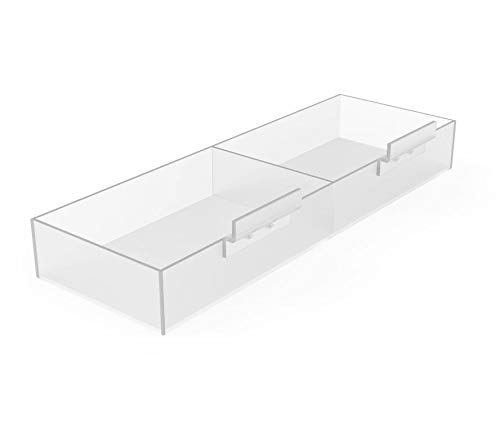 FixtureDisplays® Clear Acrylic Bin Transparent Plexiglass Organizer Tray Slatwall Basket 16.5W X 5.5D X 2.5"H Double Slot Plexiglass Holder Removalbe Hook 11709-15CNEW