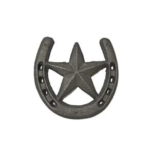 d-doner cast iron horseshoe with star wall decor, medium horseshoe durable cast iron for indoor or outdoor