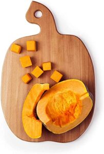 10x15” fruit apple shaped cutting board hardwood platter chopping with handles - solid wood beechwood cutting board apple shaped cheese serving platter hang cut wooden charcuterie bread boards large
