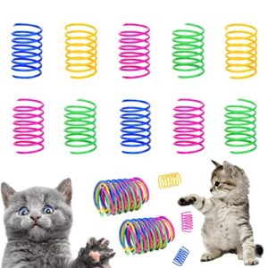 ismarten cat spring toy (100 pack ), interactive cat toy for indoor cats, lightweight durable plastic, plastic cat coil for kittens to swat, bite, hunt