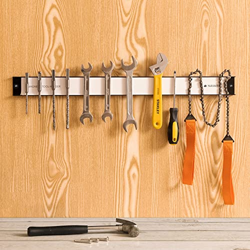 Navaris Magnetic Tool Strip Holder - 24 Inch Heavy Duty Magnet Bar - Extra Strong Organizer Holder for Garage Wall, Shop, Hand Tools, Screwdrivers