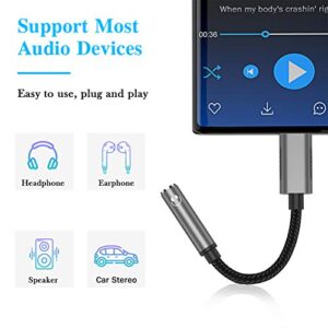 TITACUTE USB C Headphone Adapter for Samsung S21 S20 FE S22 Galaxy Z Flip 3 Fold 2 USB C to 3.5mm Dongle Audio Adapter Stereo Type C Aux Cable for iPad Mini 6th OnePlus 9 Pro 8T 8 Note 20 Pixel 6 Grey