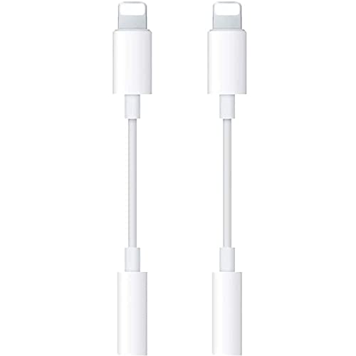 [Apple MFi Certified] 2 Pack for iPhone Headphone Jack Adapter Lightning to 3.5mm Headphone Aux Audio Adapter for iPhone Dongle Cable Compatible with iPhone 14 13 12 11 Xs MAX XR X 8 7 iPad iPod