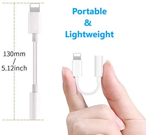 [Apple MFi Certified] 2 Pack for iPhone Headphone Jack Adapter Lightning to 3.5mm Headphone Aux Audio Adapter for iPhone Dongle Cable Compatible with iPhone 14 13 12 11 Xs MAX XR X 8 7 iPad iPod