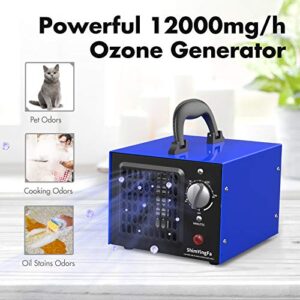 ShimYingfa Ozone Generator with Replaceable Ozone Plates,12000mg/H High Capacity Air Purifier,Commercial Deodorizer Ozone Machine for Rooms/Smoke/Cars/Pets