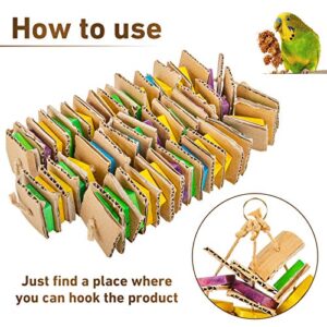 MYFAMIREA Parrot Toys for Medium Birds, Parrot Chewing Toy Cardboard Bird Toys Natural Wooden Bird Cage Chewing Toy for African Greys, Cockatoos, Macaws, Small & Medium Birds