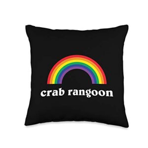 kawaii crab rangoon chinese food lovers gifts cute lovers of crab rangoon throw pillow, 16x16, multicolor