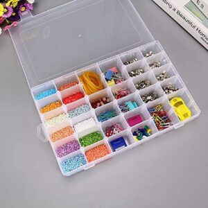 Plastic Organizer Box with Dividers - 36 Compartment Organizer - Clear Organizer Box for Screws,Felt Letter Board Letters,Jewelry,Beads,Buttons,Fishing Tackle,Loom Bands