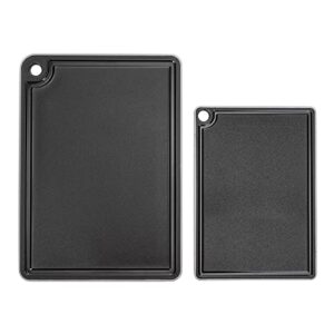 linden sweden - mimi cutting board set of 2 - made in sweden - plastic cutting boards for kitchen - bpa free & dishwasher safe - black cutting board - 10 5/8” x 7 1/2” x 3/8” & 13 3/4" x 9” x 3/8"