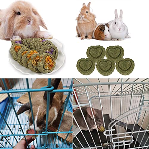 Hamiledyi Rabbit Timothy Woven Chew Toys 13PCS, Natural Guinea Pig Grass Balls Bunny Hay Cakes Small Animal Molar Teeth Snacks Grinding Activity Play for Hamster Chinchilla Gerbils