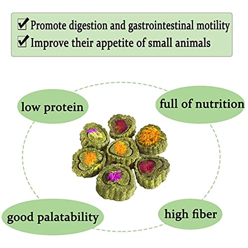 Hamiledyi Rabbit Timothy Woven Chew Toys 13PCS, Natural Guinea Pig Grass Balls Bunny Hay Cakes Small Animal Molar Teeth Snacks Grinding Activity Play for Hamster Chinchilla Gerbils