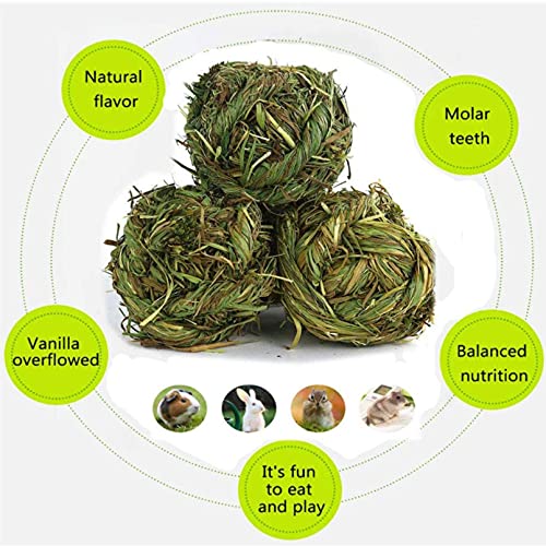 Hamiledyi Rabbit Timothy Woven Chew Toys 13PCS, Natural Guinea Pig Grass Balls Bunny Hay Cakes Small Animal Molar Teeth Snacks Grinding Activity Play for Hamster Chinchilla Gerbils