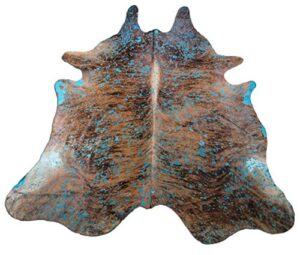 deluxe cowhides - cowhide area rug - turquoise cowhide approx 8x7 feet or 244x213cm