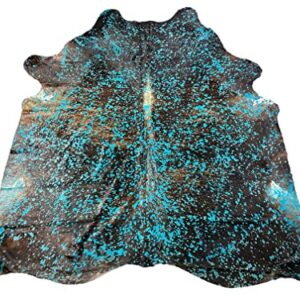 Deluxe Cowhides - Cowhide Area Rug - Turquoise Cowhide Approx 8X7 feet or 244X213cm