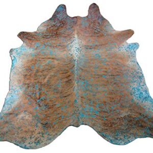 Deluxe Cowhides - Cowhide Area Rug - Turquoise Cowhide Approx 8X7 feet or 244X213cm