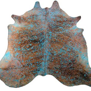 Deluxe Cowhides - Cowhide Area Rug - Turquoise Cowhide Approx 8X7 feet or 244X213cm