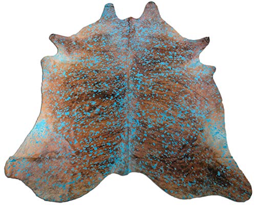 Deluxe Cowhides - Cowhide Area Rug - Turquoise Cowhide Approx 8X7 feet or 244X213cm