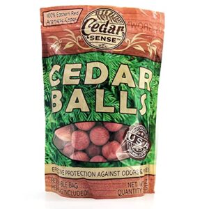 cedar balls - 50 pack - cedar sense - made in u.s.a.- cedar blocks for clothes storage - cedar for closets and drawers