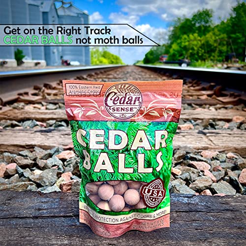 Cedar Balls - 50 Pack - Cedar Sense - Made in U.S.A.- Cedar Blocks for Clothes Storage - Cedar for Closets and Drawers