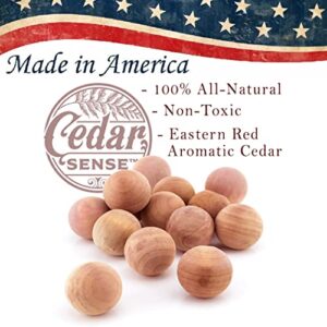 Cedar Balls - 50 Pack - Cedar Sense - Made in U.S.A.- Cedar Blocks for Clothes Storage - Cedar for Closets and Drawers