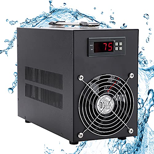 Poafamx 16gal Aquarium Chiller Small Water Chiller for Househod Fish Tanks Coral Crystal Shrimp 110V with Pump (Chiller, 60L/16Gal)