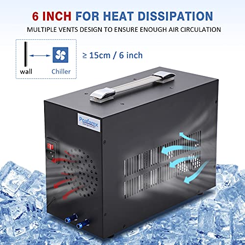 Poafamx 16gal Aquarium Chiller Small Water Chiller for Househod Fish Tanks Coral Crystal Shrimp 110V with Pump (Chiller, 60L/16Gal)