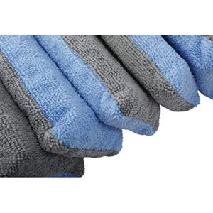 AuInLand 12 Packs Microfiber Car Applicator Sponge, Foam Waxing Pad, Blue & Grey