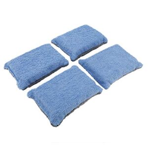 AuInLand 12 Packs Microfiber Car Applicator Sponge, Foam Waxing Pad, Blue & Grey