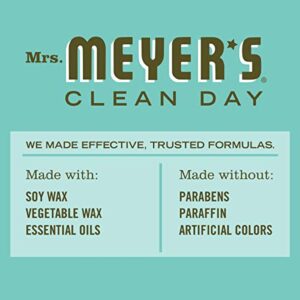 Mrs. Meyer's Clean Day's Soy Tin and Glass Candle Bundle - Made with Essential Oils, 25 Hour Burn Time, Basil Scent, 2 Count