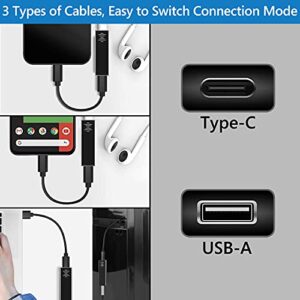 Geekria SJC01 Portable Headphone Amplifier/DAC/AMP with USB and Type-C Input, 3.5mm Audio Jack Output, Compatible with 384K/32Bit Hi-Res APPL Music Lossless Audio, PC, Laptop, Android Phones