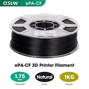 eSUN Carbon Fiber Filled Nylon Filament 1.75mm, PA CF 3D Printer Filament, 1KG Spool 3D Printing Filament for 3D Printers, Natural