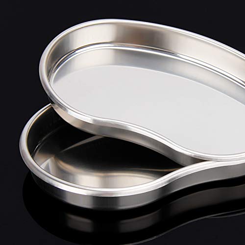 Setaria Viridis Stainless Steel Kidney Tray 7", Emesis Basin Kidney Shaped Emesis Bowl Round Edges. Reusable Metal Kidney Dish.Dental Instruments Ideal for Soiled Dressings,Waste, Liquid. (M)