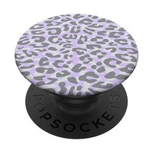 purple lilac leopard cheetah animal print popsockets swappable popgrip