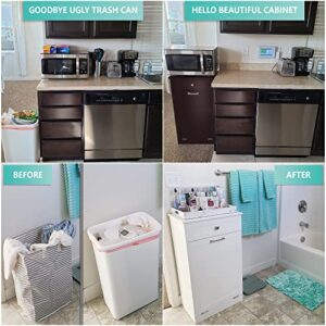 Northwood Calliger Tilt Out Trash Bin Cabinet or Laundry Hamper Solid Workmanship and New 2022 Design Cuts Assembly Time in Half! Hide Ugly Trash, add Countertop Space, Keep Pets Out!