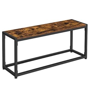 vasagle dining bench, kitchen table bench, entryway bench, for dining room, industrial, 42.5 x 12.8 x 18.2 inches, rustic brown and black uktb035b01