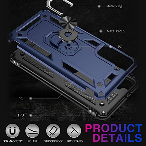 Vaki Case for Samsung Galaxy S21 5G Case Rugged Military Grade Heavy Duty Armor Shockproof Anti-Drop Galaxy S21 Phone Case Holder Kickstand Shell for Samsung Galaxy S21 5G 6.2 2021 Basic Cases (Blue)