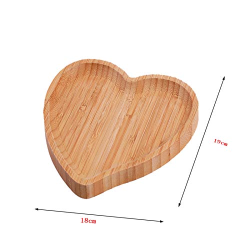 BinaryABC Heart Shaped Wood Serving Platters and Trays Side Dish Serving Trays Tabletop Serving Platters,Valentines Day Table Decorations Supplies