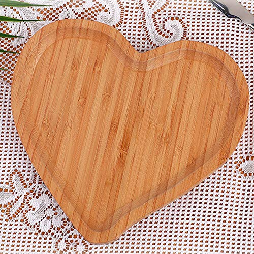BinaryABC Heart Shaped Wood Serving Platters and Trays Side Dish Serving Trays Tabletop Serving Platters,Valentines Day Table Decorations Supplies