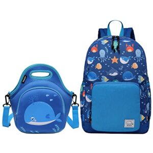 vaschy lightweight preschool backpack and cute whale lunch bag bundle