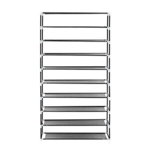 KAAYEE 10 Tiers Shoe Rack with Dustproof Cover Closet Shoe Storage Cabinet Organizer Gray