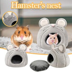 Guinea Pig Bed House, Small Animal Warm Bed House Cage Cave Bed with Removable Pillow Cushion, Hamster Hedgehog Winter Nest, Rat Chinchillas Habitat Bed, Pack of 2