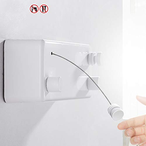 Retractable Clothesline Stainless Steel Adjustable Dual Rope Wall Mounted Clothesline Laundry Drying Line for Bathroom