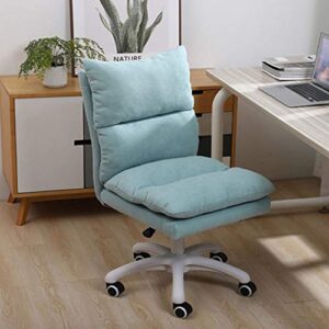 SYCARPET Armless Swivel Desk Chair, Removable Upholstered Ergonomic Computer Chair with Mute Caster, Adjustable Height