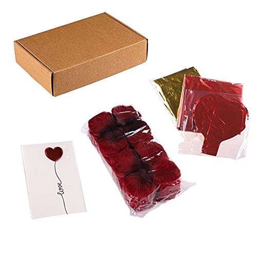 huaao 3000pcs Red Rose Petals for Romantic Night for Bedroom,10pcs Red Heart Balloons 1pcs Love Valentines Day Balloons Anniversary Birthday Honeymoon Wedding Flower Party Supplies DIY Decorations for bedroom