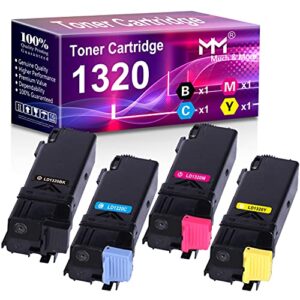 mm much & more compatible toner cartridge replacement for dell 1320c 310-9058 310-9060 310-9062 310-9064 to use for color laser 1320c printer high yield (4-pack, black, cyan, magenta, yellow)