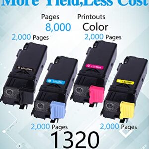 MM MUCH & MORE Compatible Toner Cartridge Replacement for Dell 1320c 310-9058 310-9060 310-9062 310-9064 to use for Color Laser 1320c Printer High Yield (4-Pack, Black, Cyan, Magenta, Yellow)