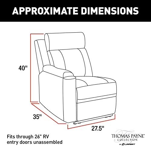 THOMAS PAYNE Heritage Series Theater Seating Collection Right Hand Recliner for 5th Wheel RVs, Travel Trailers and Motorhomes