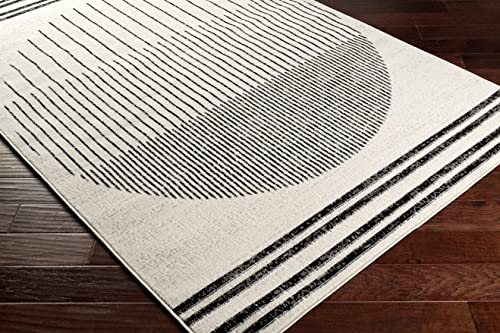 Artistic Weavers Penrod Modern Geometric Area Rug,5' x 7',Black/Ivory