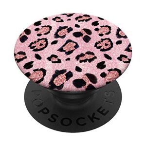 cute print cheetah pattern pink leopard popsockets swappable popgrip